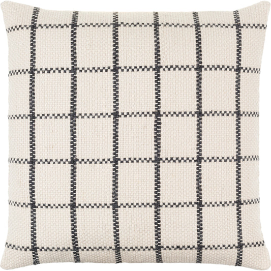 Charmaine Pillow - 481402 by Livabliss in light silver, ivory. Made from front: 100% polyester, back: 100% polyester in a modern style.