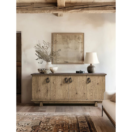 Echo Canyon Credenza by Jonathan Charles in faded oak. Made from oak in a traditional style.
