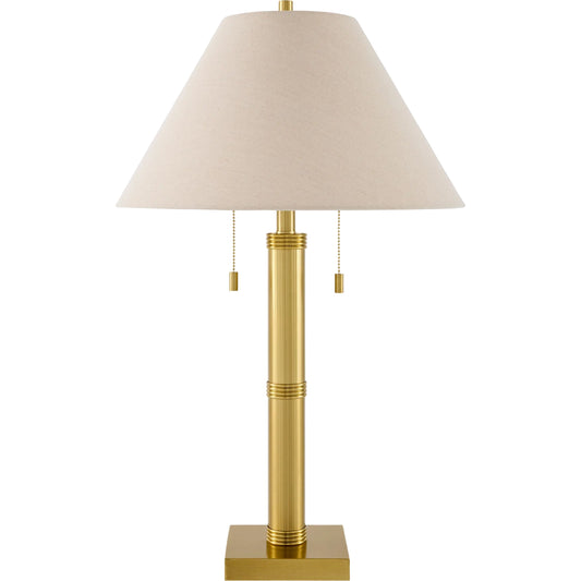 000 SI-2632395 | Primary Silo | Corvane Accent Table Lamp by Livabliss in metallic brass, metallic gold, white, translucent, taupe and colored, electroplated. Made from steel, linen, polyester, iron in a unique style.