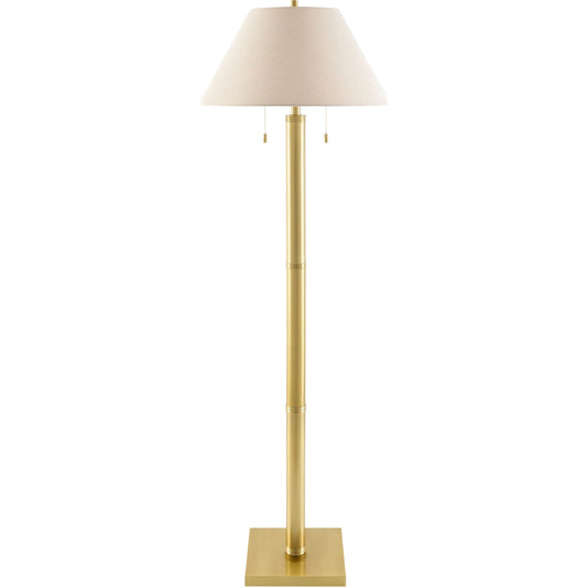 000 SI-2632397 | Primary Silo | Corvane Accent Floor Lamp by Livabliss in metallic brass, metallic gold, white, translucent, taupe and colored, electroplated. Made from steel, linen, polyester, iron in a unique style.