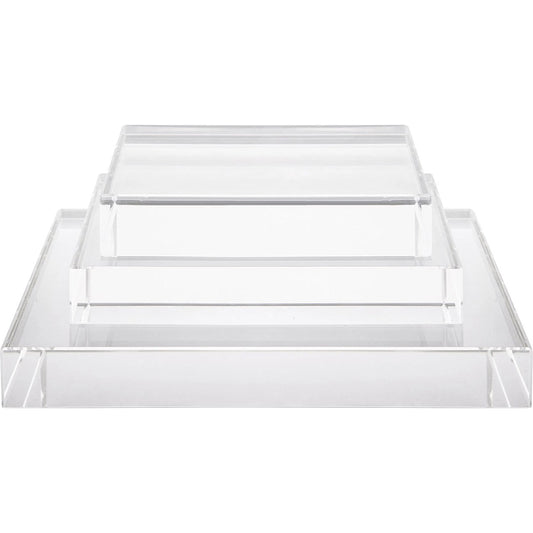 Square Crystal Bases by Couture Lamps in clear optic crystal. Made from optic crystal in a transitional style.