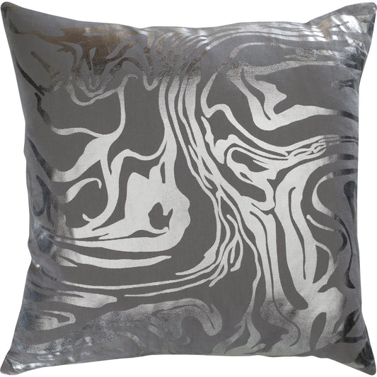 001 S-278720,S-278721 | Primary Silo | Crescent Pillow by Surya in medium gray, metallic - silver. Made from 100% cotton in a modern style.