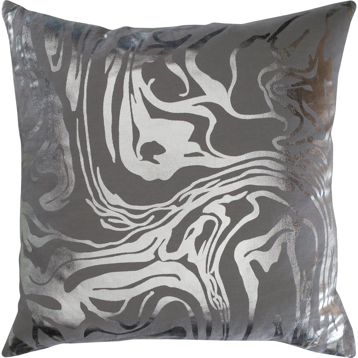 001 SI-2054762,SI-2133448 | Primary Silo | Crescent Pillow - 9223 by Surya in metallic silver, gray. Made from front: 100% cotton, back: 100% cotton in a modern style.