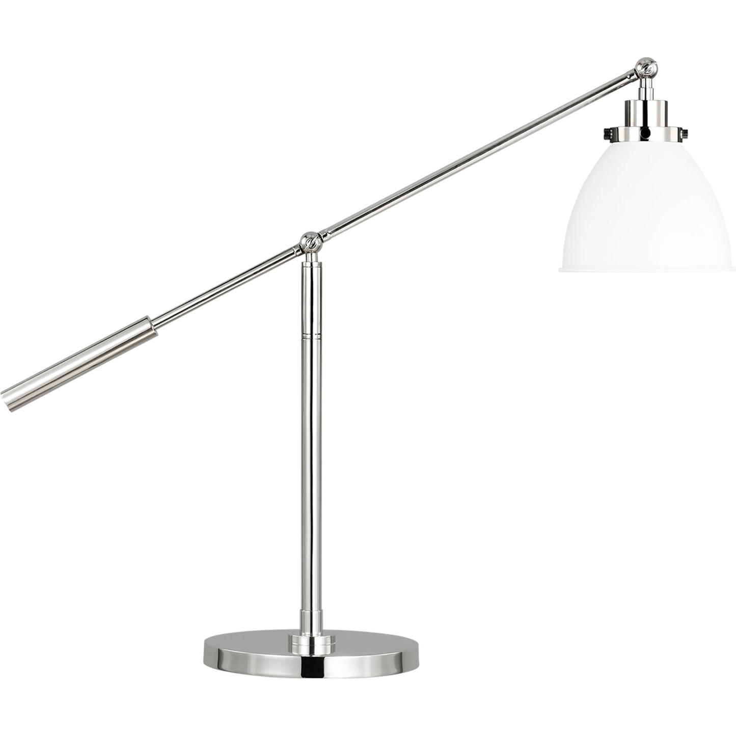 001 SI-2234247 | Primary Silo | Wellfleet Dome Desk Lamp by Visual Comfort & Co. in matte white, polished nickel. Made from steel in a unique style.