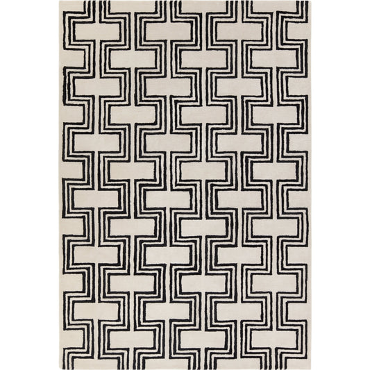 001 SI-2077667,SI-2077668,SI-2077669,SI-2077670,SI-2354313,SI-2386033 | Primary Silo | City CT124 Rug by Jaipur Living in cream, black. Made from 60% wool 40% viscose in a unique style.
