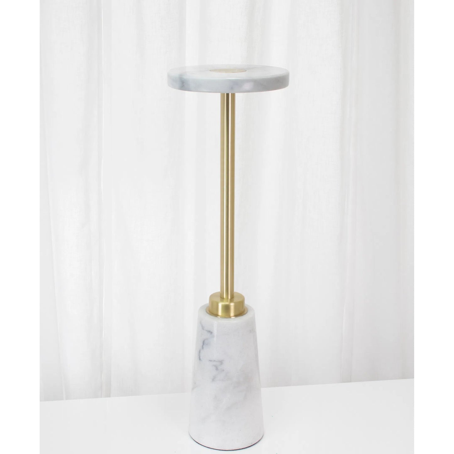 002 SI-2019243 | Lifestyle | Sammy Drink Table by Couture Lamps in white marble and metal. Made from marble, metal in a transitional style.