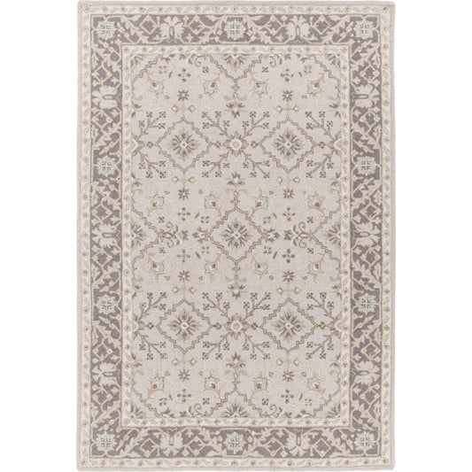 001 72506-28849,72506-28850,72506-28851,72506-28852,72506-28853,72506-28854 | Primary Silo | Castille Rug - 14886 by Surya in medium gray, charcoal, off-white, light brown. Made from 100% wool in a unique style.