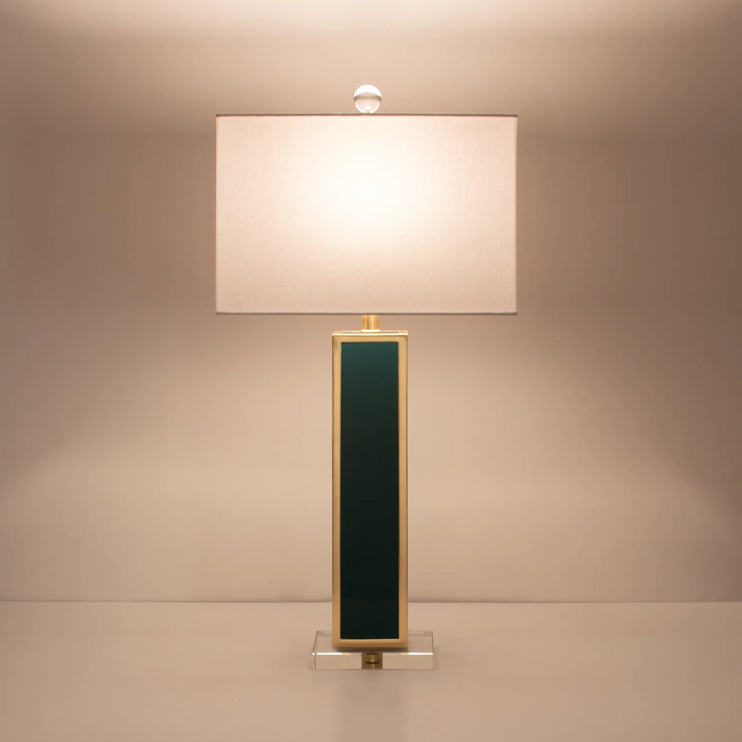 004 SI-2448476 | Additional Silo | Blair Table Lamp by Couture Lamps in calypso blue, silver leaf. Made from resin, mdf, crystal, linen in a unique style.