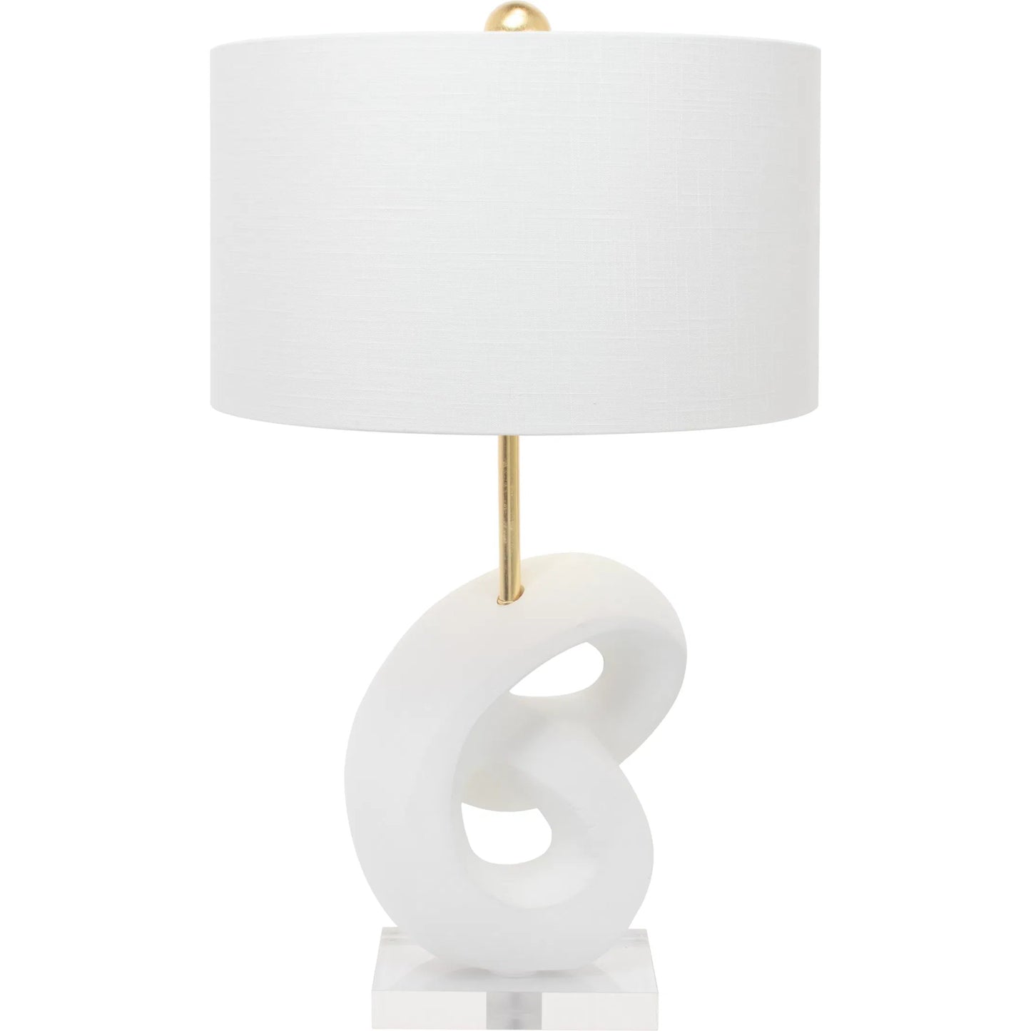 001 SI-2448481 | Primary Silo | Danielli Table Lamp by Couture Lamps in white with gold. Made from resin, linen in a modern style.