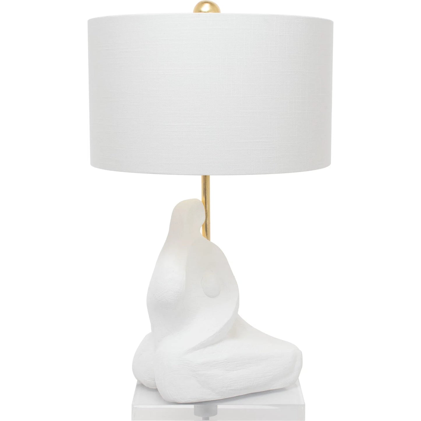 001 SI-2448475 | Primary Silo | Bettina Table Lamp by Couture Lamps in white with gold. Made from resin, linen in a unique style.