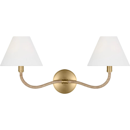 001 SI-2237525 | Primary Silo | Laguna Double Sconce by Visual Comfort & Co. in burnished brass. Made from steel in a transitional style.