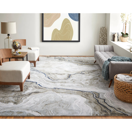 Gaspar Rug - 39KUF by Feizy in taupe, gray, blue. Made from polypropylene, polyester in a unique style.