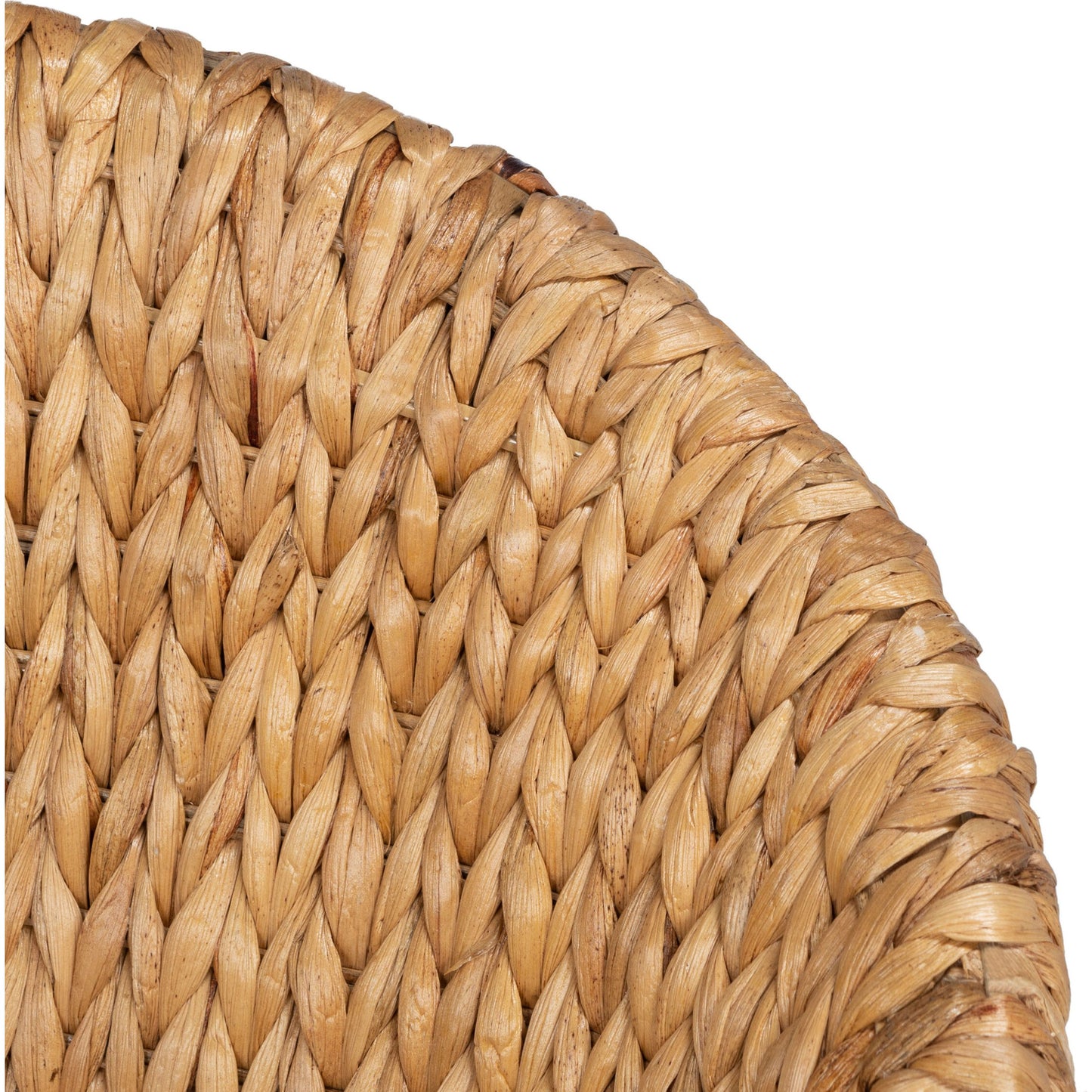 008 SI-1769968 | Closeup | McPherson Water Hyacinth Chair by HedgeApple Essentials in natural, beige. Made from linen (100% polyester) in a cottage & farmhouse style.