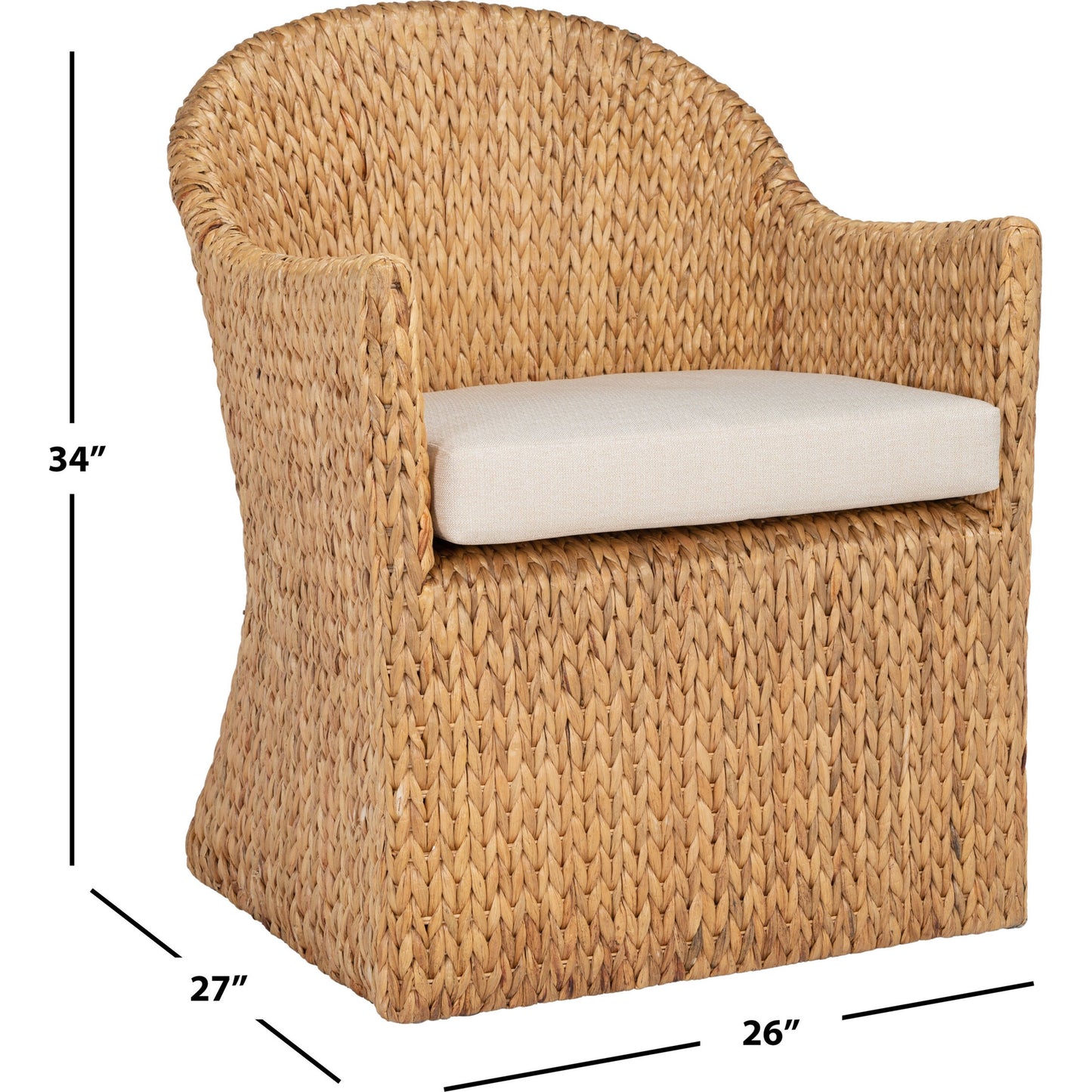 004 SI-1769968 | Additional Silo | McPherson Water Hyacinth Chair by HedgeApple Essentials in natural, beige. Made from linen (100% polyester) in a cottage & farmhouse style.