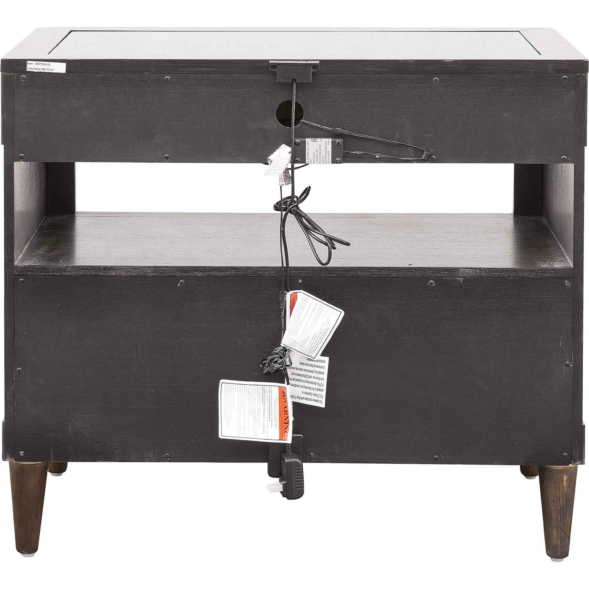 Asher Park Glass Top Bachelor's Chest by Pulaski Furniture in piano brown. Made from eucalyptus veneers in a traditional style.