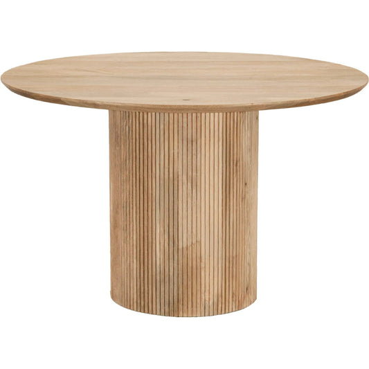 000 SI-2325009 | Primary Silo | Cylinder Round Dining Table by LH Imports in brown and natural. Made from mango wood in a unique style.
