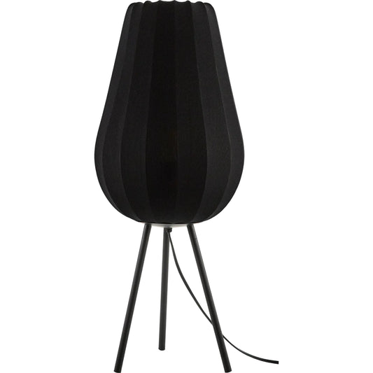 Cayo Task Table Lamp by Livabliss in body: black; shade: black; cord: black and painted. Made from iron, linen in a modern style.
