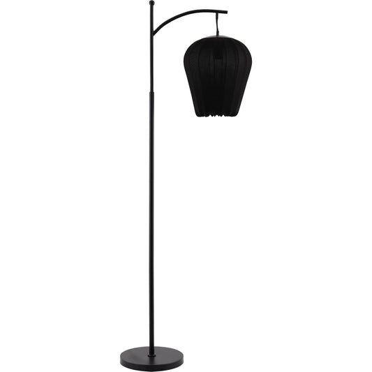 001 SI-2528542 | Primary Silo | Cayo Task Floor Lamp by Livabliss in black. Made from iron, linen in a unique style.