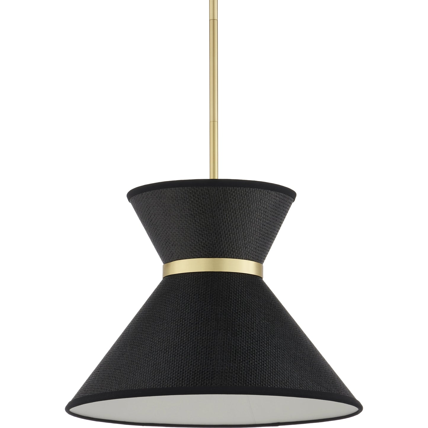 002 SI-2133854 | Additional Silo | Avignon Pendant by Currey and Company in black, polished brass. Made from metal, paper in a modern style.