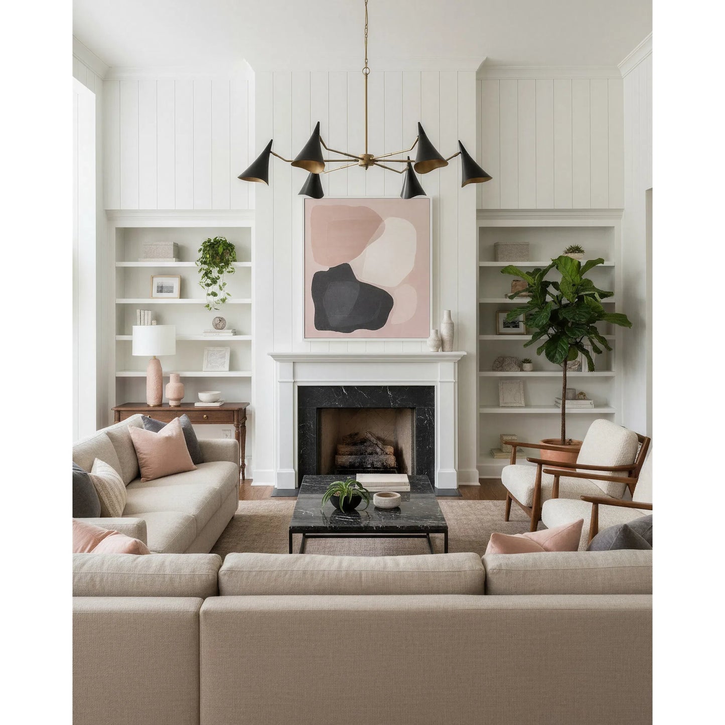 004 S-291251 | Lifestyle | Library Chandelier by Currey and Company in oil rubbed bronze, antique brass. Made from metal in a modern style.