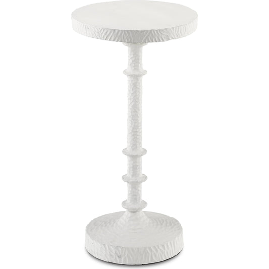 001 SR-823578 | Primary Silo | Gallo Drinks Table by Currey and Company in gesso white. Made from cast aluminum in a transitional style.