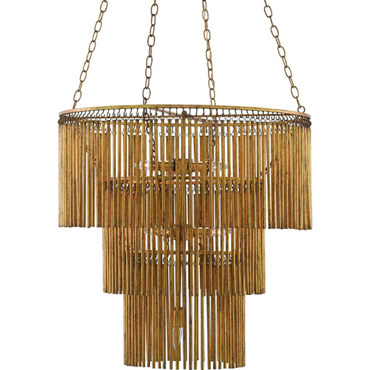 001 S-258180 | Primary Silo | Mantra Chandelier by Currey and Company in gold leaf. Made from iron, brass in a modern style.