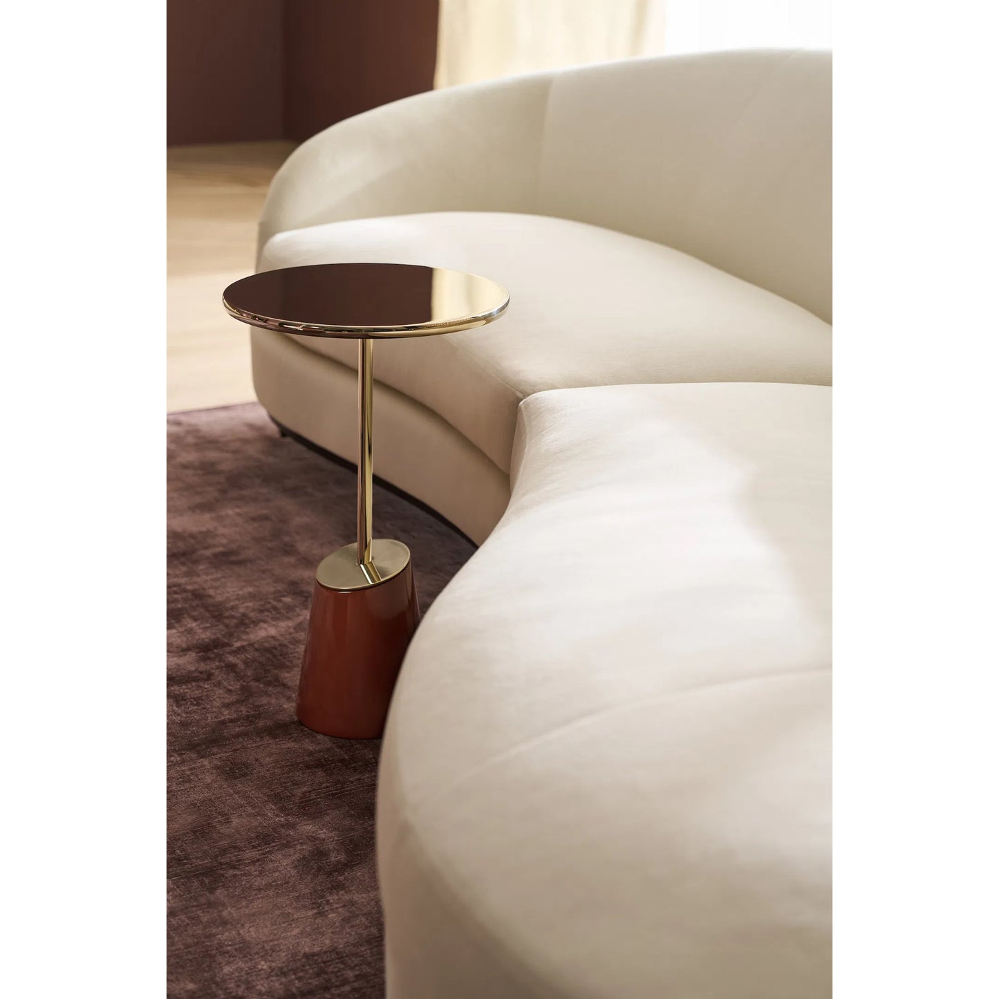 005 SI-2370833 | Lifestyle | Rossetta Accent Table by Caracole in rouge red gloss, whisper of gold. Made from unique in a modern style.