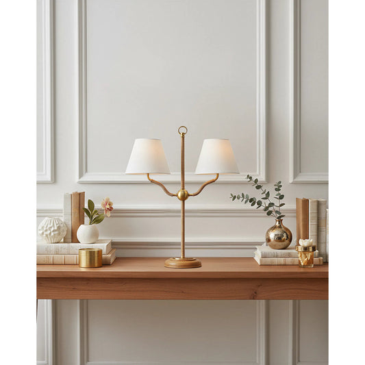 Sirocco Desk Lamp by Currey and Company in natural, antique brass. Made from rope, metal, wood in a modern style.