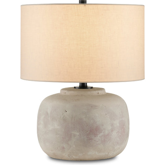 Beton Table Lamp by Currey and Company in antique earth. Made from concrete in a modern style.