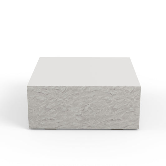 Antique Outdoor Stone Square Coffee Table by Sunset West in stone. Made from gfr concrete in a modern style.