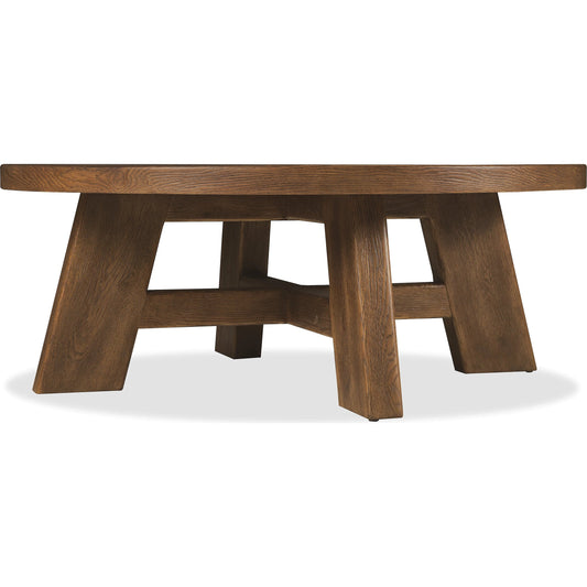 Driftwood Round Cocktail Table by Hooker Furniture. Made from unique in a transitional style.