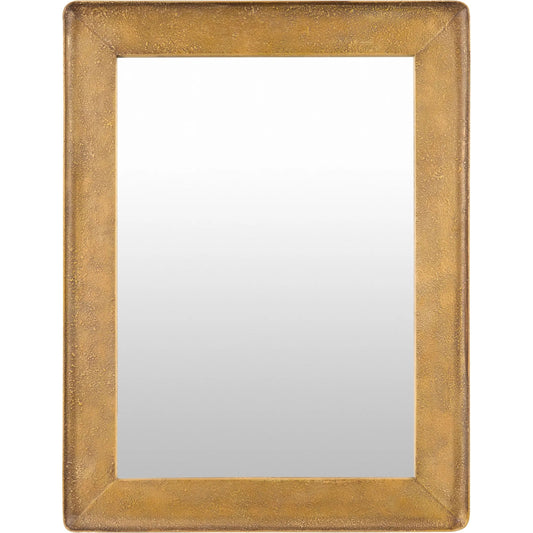Danica Accent Mirror by Surya in gold and antiqued gold. Made from iron in a modern style.
