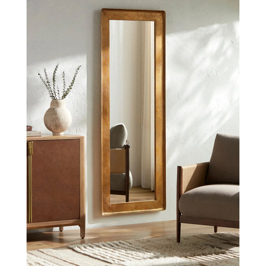 Danica Full Length Mirror by Surya in gold and antiqued gold. Made from iron in a modern style.