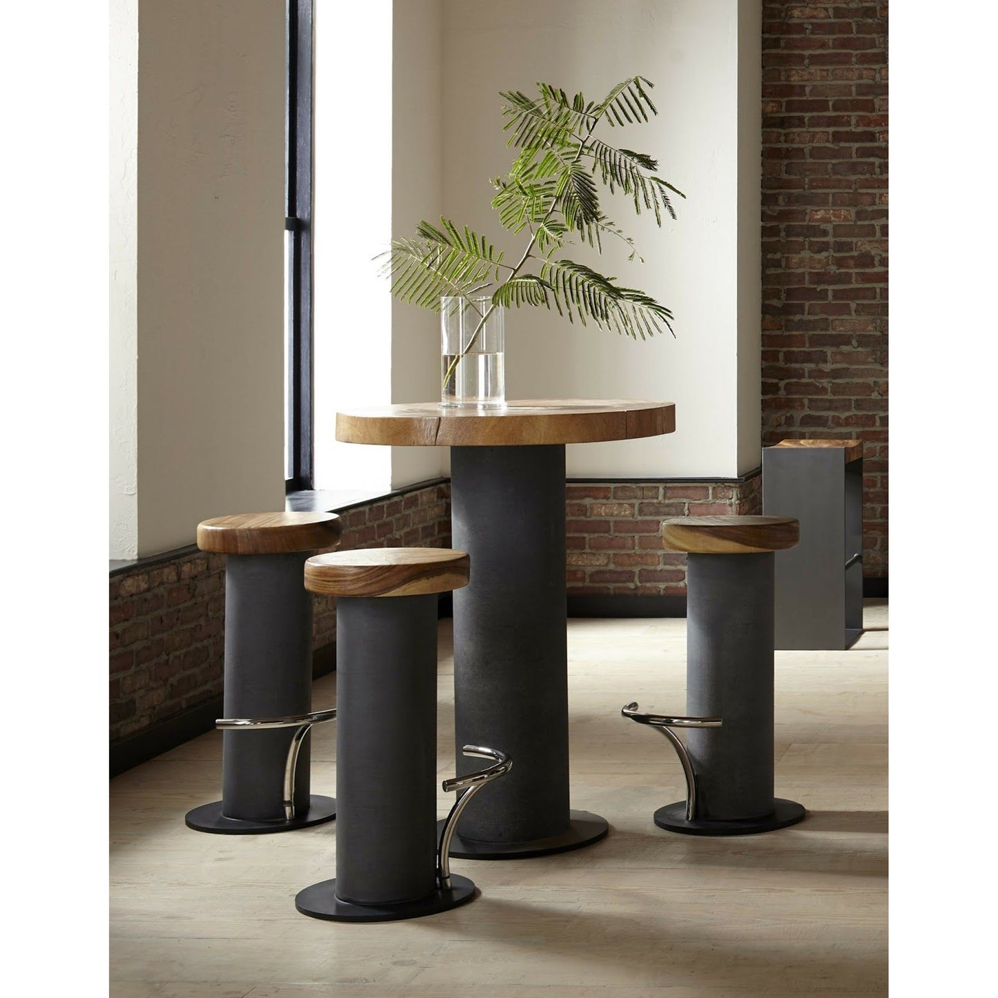 004 SR-820281 | Additional Silo | Concrete Bar Table by Phillips Collection in gray, brown. Made from wood, concrete in a modern style.