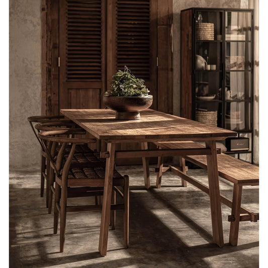 D-Bodhi Artisan Dining Table by LH Imports in brown and natural. Made from reclaimed teak in a unique style.