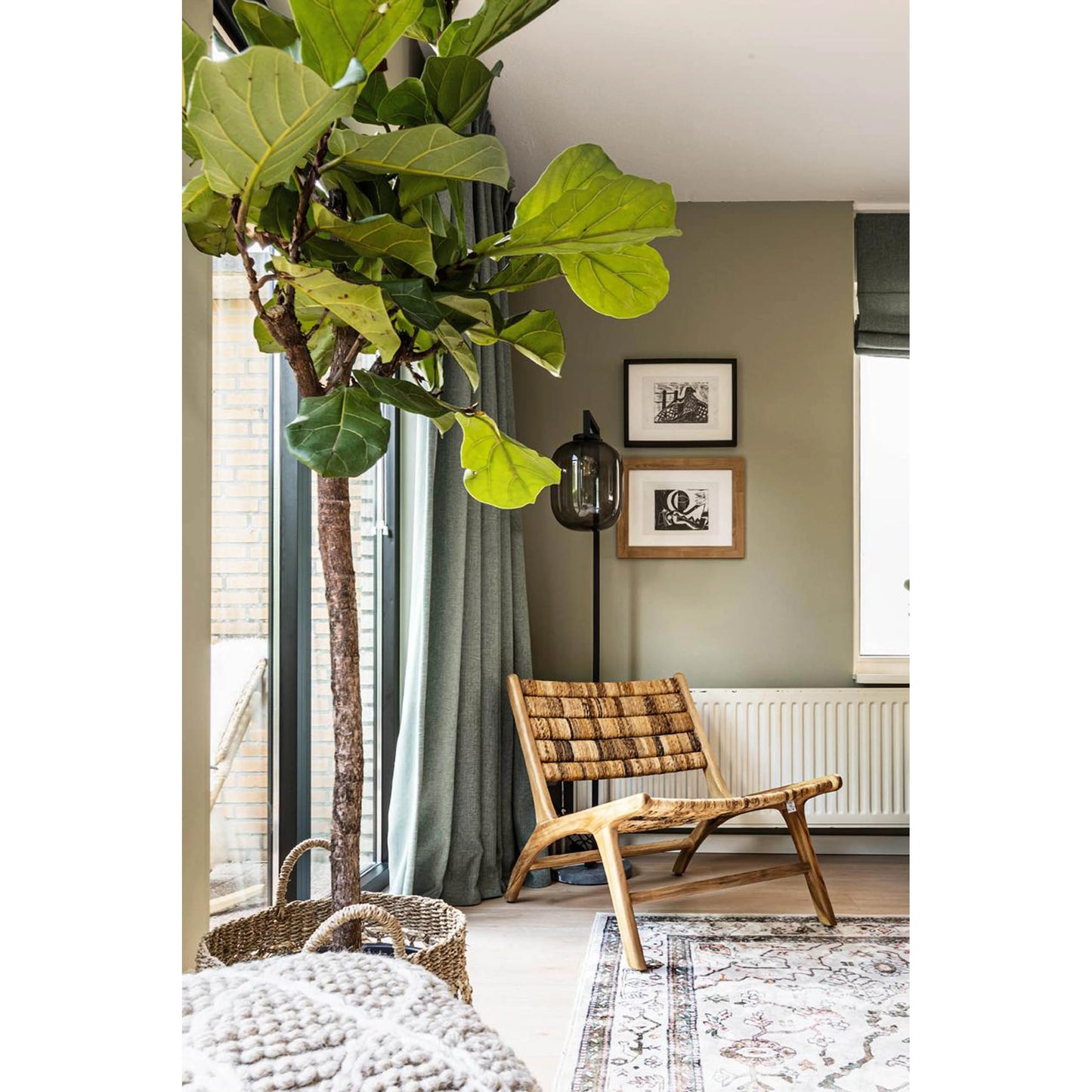 003 SI-2004180 | Lifestyle | Caterpillar Beetle Chair by LH Imports in brown. Made from reclaimed teak, abaca in a modern style.