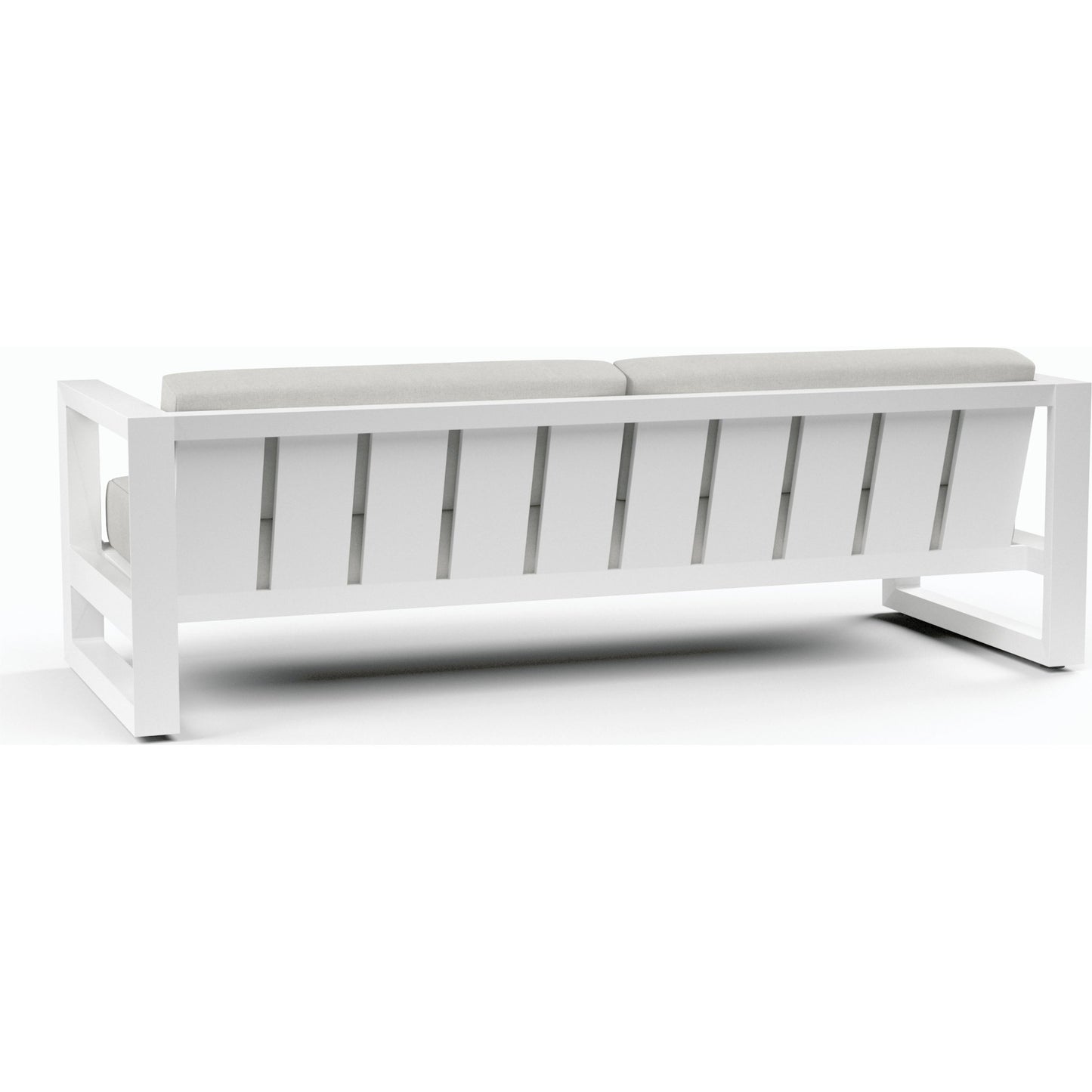 002 SI-2167137 | Additional Silo | Newport Outdoor Sofa in Cast Silver by Sunset West in frost. Made from aluminum in a modern style.
