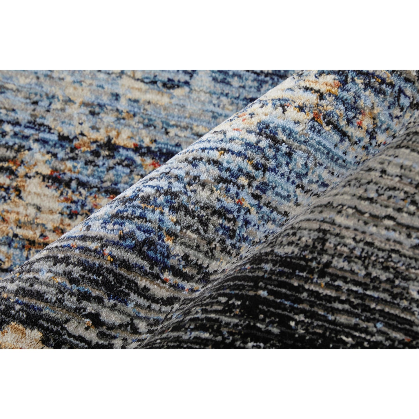004 SI-2158931,SI-2158932,SI-2158933,SI-2158934,SI-2158935,SI-2259753 | Closeup | Sonora Rug - SNR39NWF by Feizy in tan, blue, gray. Made from polypropylene, polyester, viscose in a unique style.