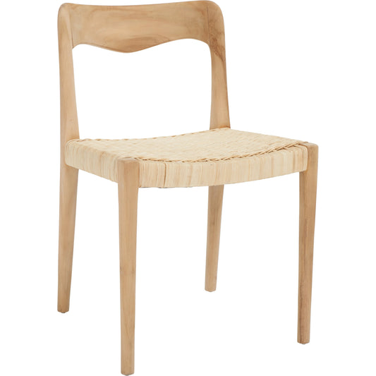 Sand Wicker Dining Chair by HedgeApple Essentials in natural. Made from rattan wicker, teak wood in a modern style.