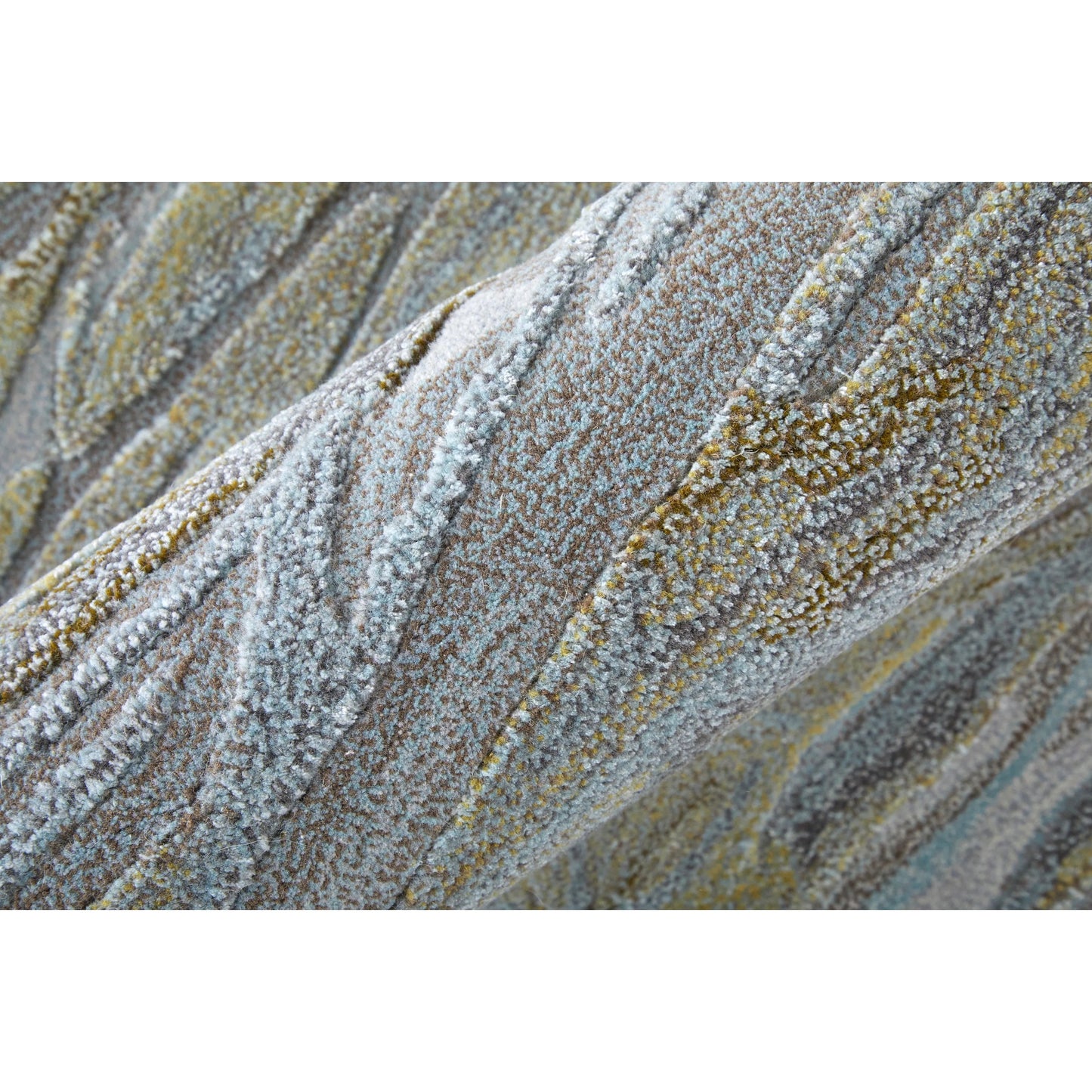 002 SI-2238417,SI-2238418,SI-2238419,SI-2238420,SI-2238421,SI-2238422 | Closeup | Kawai Rug - KAW8982F by Feizy in blue, green, gray. Made from wool, viscose in a unique style.