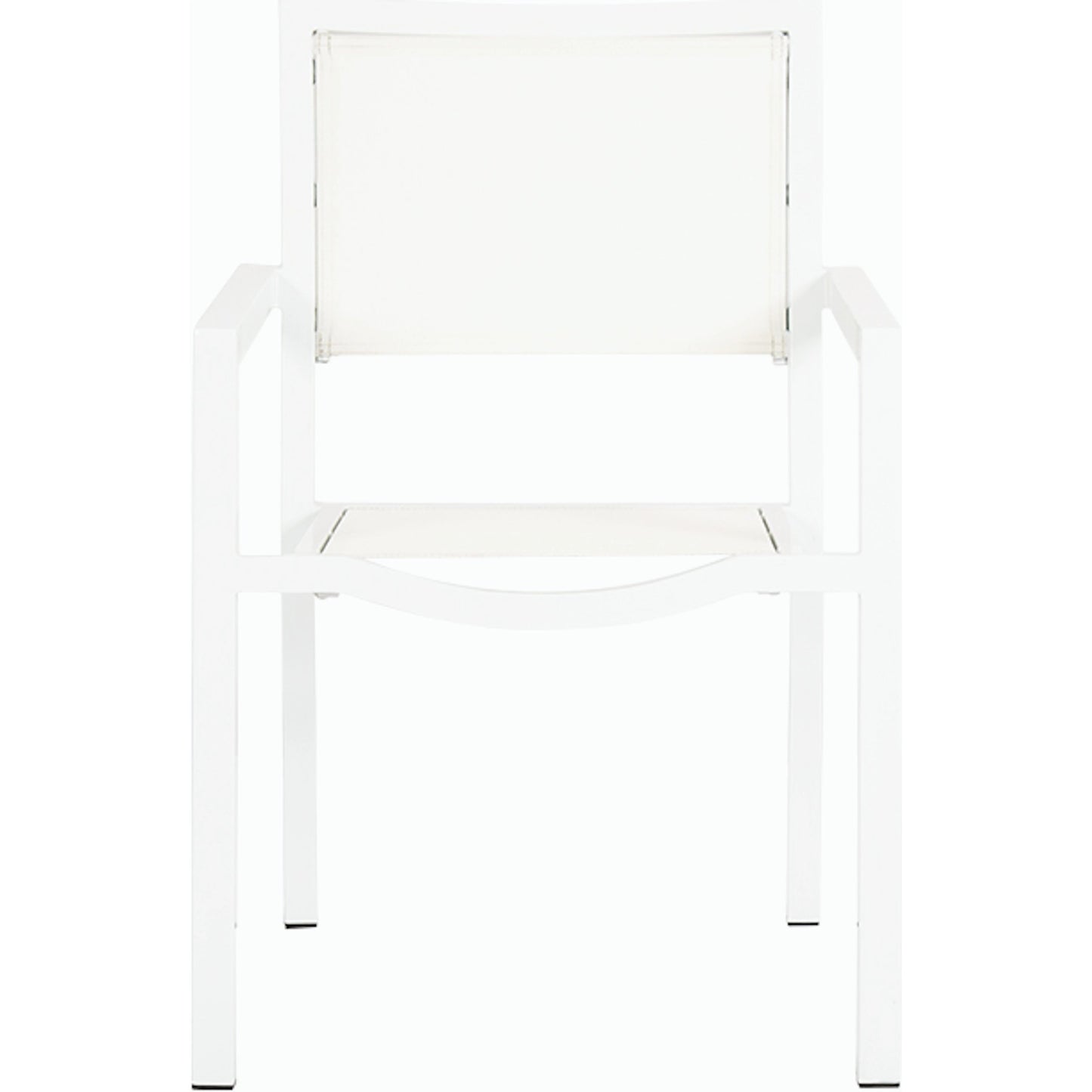 004 SI-2166659 | Additional Silo | Naples Outdoor Stackable Sling Dining Chair by Sunset West in white. Made from aluminum in a modern style.