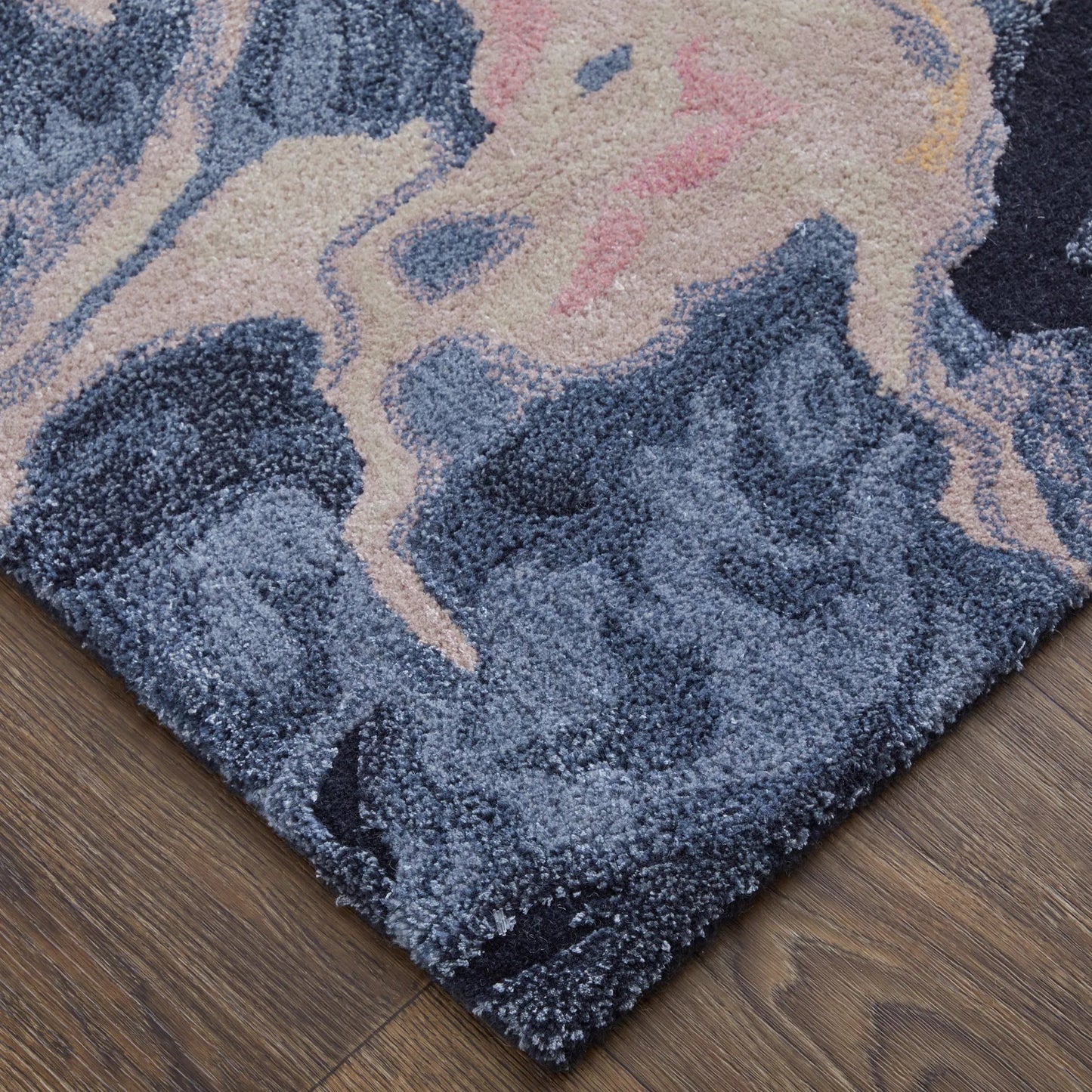 007 SI-2238434,SI-2238435,SI-2238436,SI-2238437,SI-2259676,SI-2378818 | Closeup | Kawai Rug - KAW8985F by Feizy in pink, blue, ivory. Made from wool, viscose in a unique style.