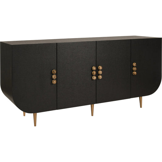 Deluca Four Door Buffet by Worlds Away. Made from solid wood, mdf in a modern style.