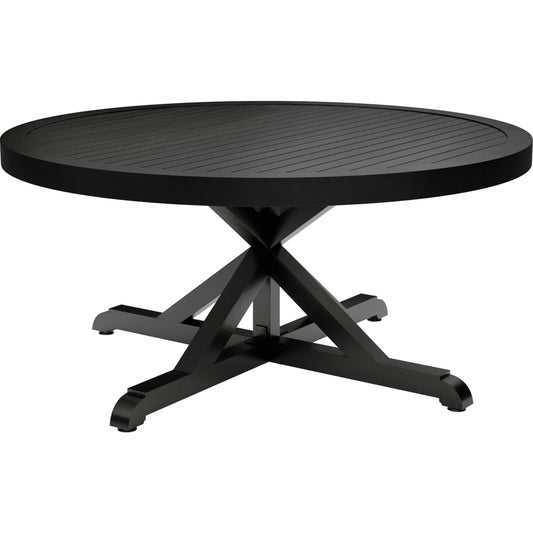 Monterey Outdoor 60" Dining Table by Sunset West in copper. Made from aluminum in a modern style.