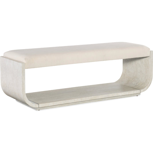 Modern Mood Bed Bench by Hooker Furniture in inverness natural. Made from oak veneers, fabric in a modern style.
