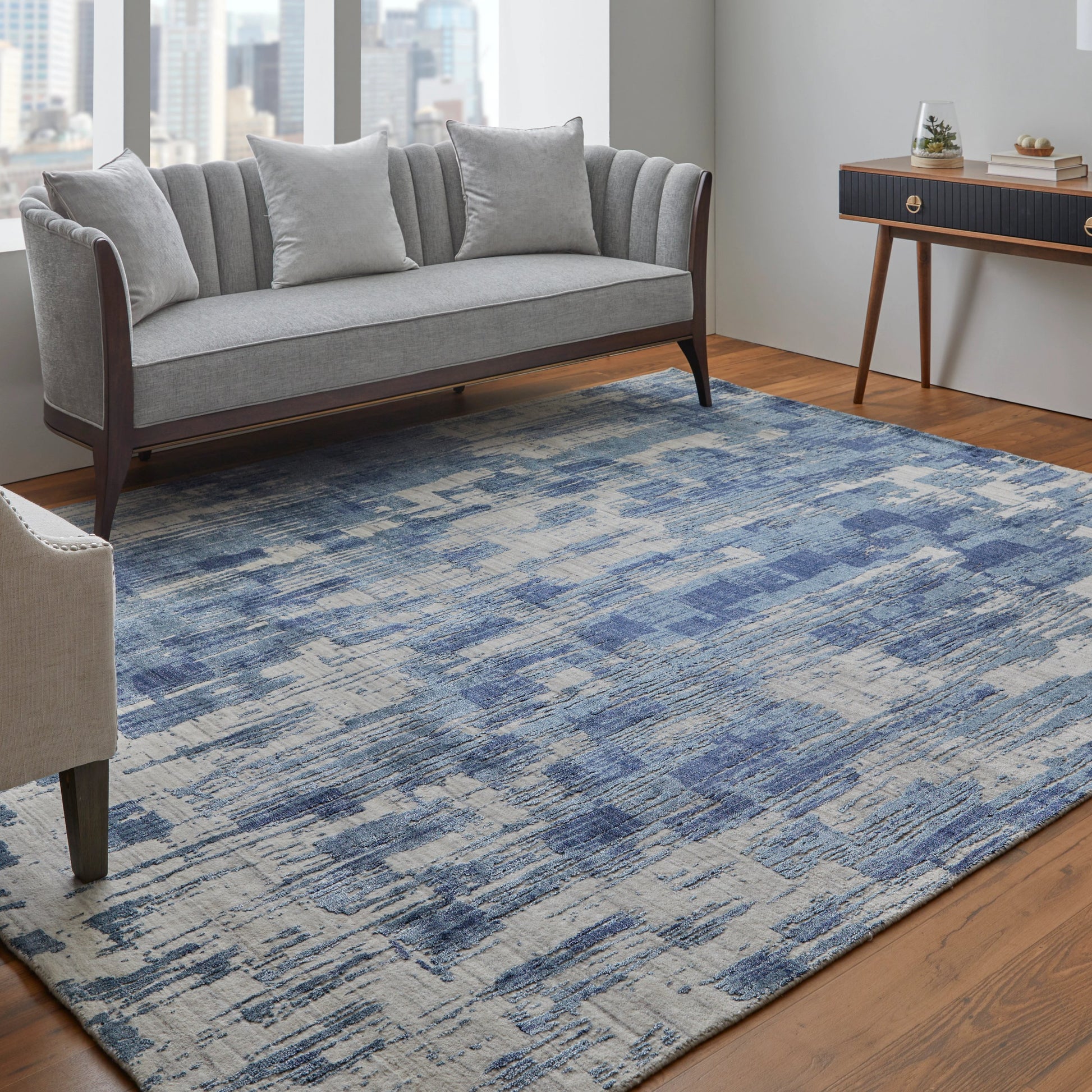 Eastfield Rug - 69AGF by Feizy in blue, ivory. Made from wool, viscose in a unique style.