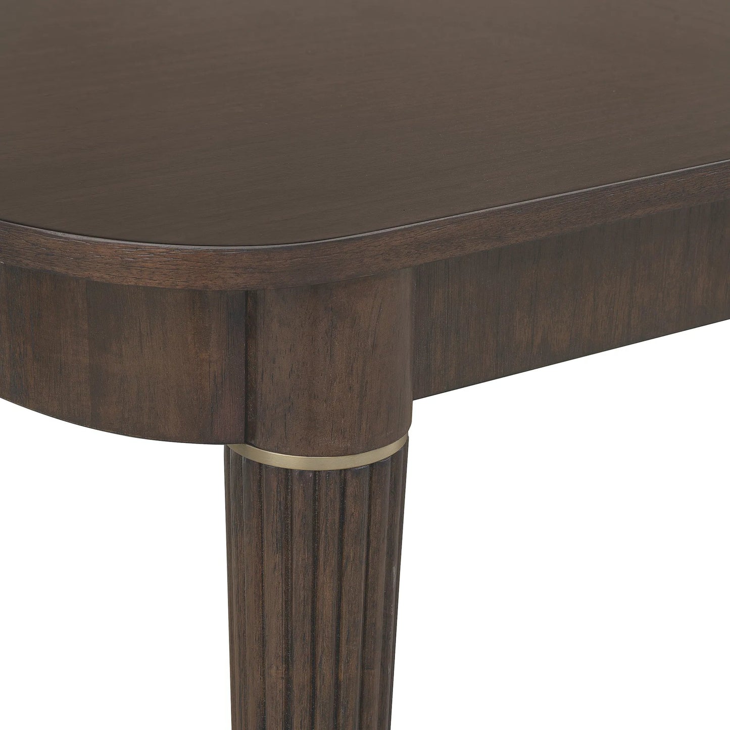 005 SI-2449350 | Closeup | Asher Park Leg Dining Table by Pulaski Furniture in piano brown. Made from eucalyptus veneers in a unique style.