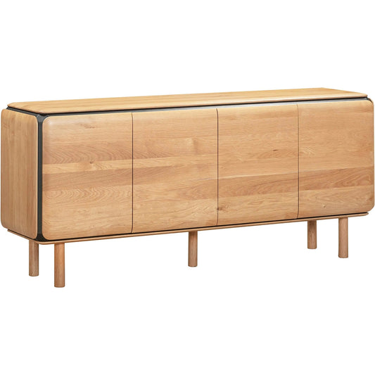 001 SI-2527500 | Primary Silo | Distillery 4 Door Sideboard by LH Imports in natural, black. Made from european oak, mdf, veneeer oak in a unique style.