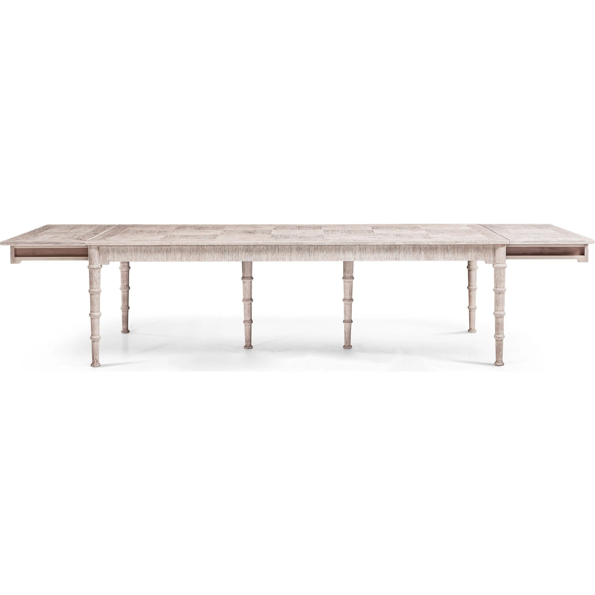 100" Bywater Extending Dining Table by Jonathan Charles in washed acacia. Made from acacia in a transitional style.