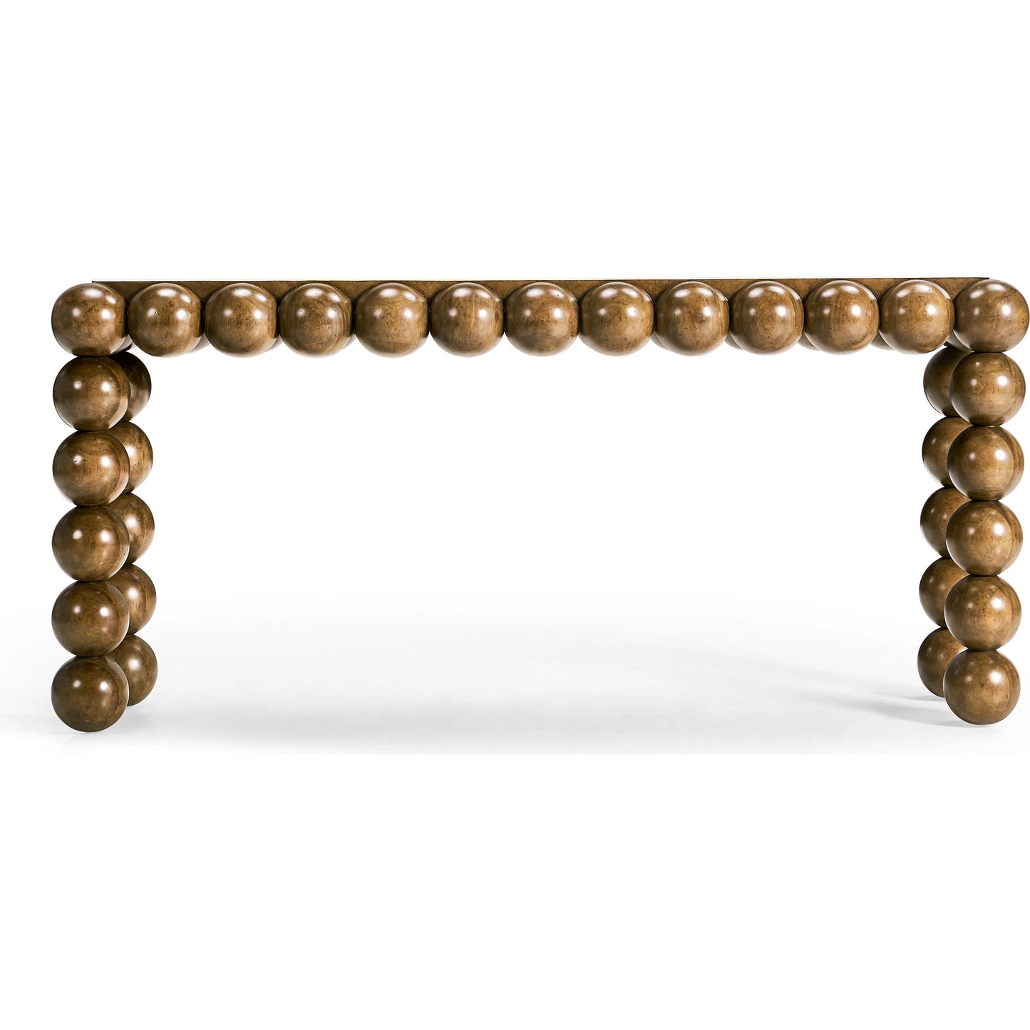 002 SI-2186354 | Additional Silo | Orb Console Table by Jonathan Charles in brown and medium brown mahogany. Made from mahogany veneers, faux bone in a modern style.